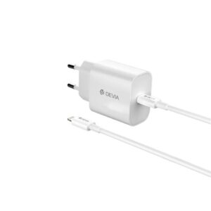 Φορτιστής ταξιδίου Smart PD 30W Gan Devia + Type-C to Lighting 3A