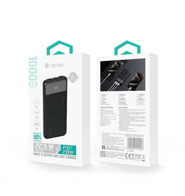 Devia Power Bank 22.5W Smart Series με ψηφιακή οθόνη (10000Mah)